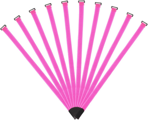MECCANIXITY Hook and Loop Cable Tie, 31.4 x 0.9 Inch, Reusable with Buckle, Adjustable Multi-Purpose Wire Strap, Pink,