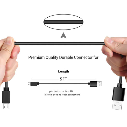 5FT Micro USB Charger Charging Power Cable Compatible for Cowin e7 SE7 E9 E8 SE8 E7 Pro, Jabra Elite 45e 65t Evolve 75