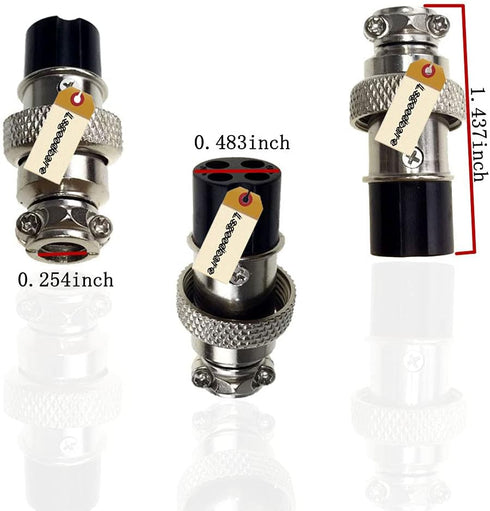 Lsgoodcare 10Pcs GX16-4pin Male Aviation Connector with 20Awg Cable & 16MM 4Din Female Plug