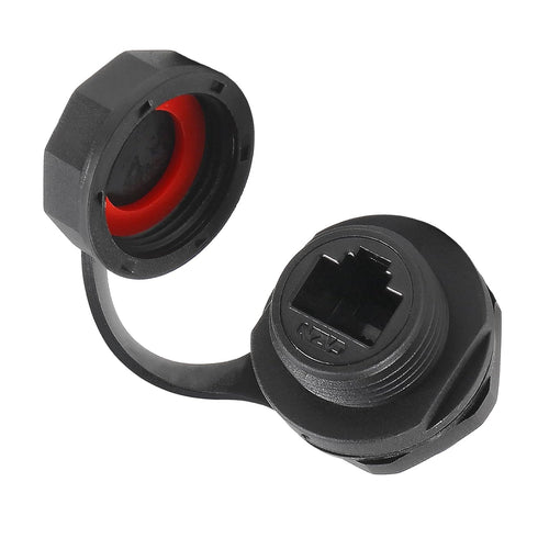 5pcs RJ45 Ethernet LAN Cable Connector, CAT6 Shielded Industrial Panel Mount Coupler with Waterproof Cap