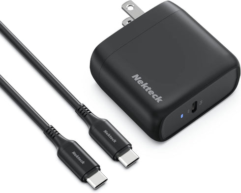 Nekteck 65W USB C Charger GaN II with 6.6ft Cable, Fast Foldable Small USB C Wall Charger for iPhone and MacBook