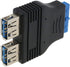 E-outstanding 20 Pin USB 3.0 Header Female to Dual USB 3.0 Female Splitter Adapter for Motherboard Extension