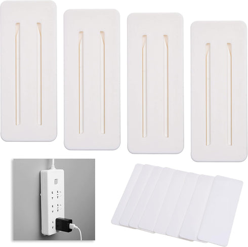 Self Adhesive Power Strip Holder 4 Pack, No Drill Extension Block Wall Mount Fixator for Home, Kitchen, Office