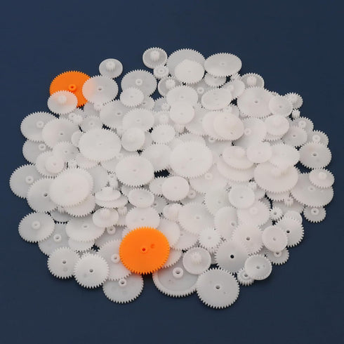 MovFlax 200 0.5 (200, 0.5 Pcs White Plastic Gears Module Gears for DC Motor DIY Model Toys RC Car Robot Gear