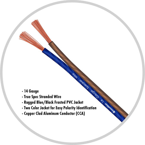 InstallGear 14 Gauge Speaker Wire Cable, 30 Feet, 14 AWG for Car Speakers, Home Theater, Outdoor