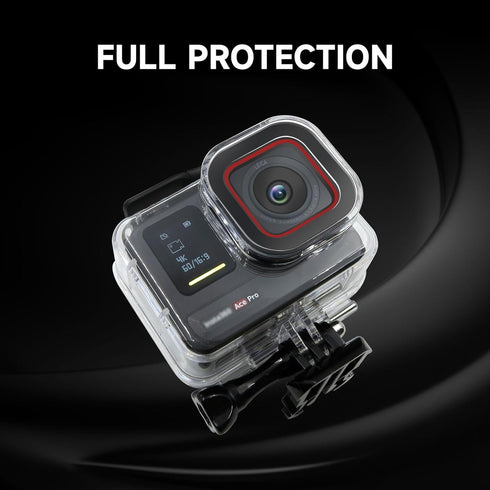SHOOT Waterproof Housing Case for Insta 360 Ace Pro, Diving Protective Underwater Shell with Quick Release Bracket