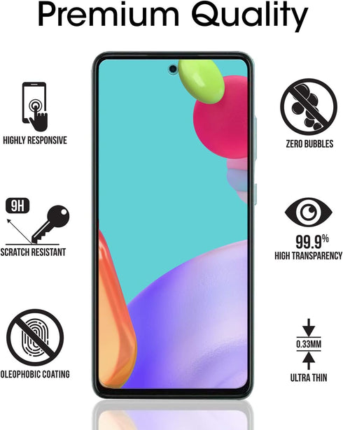 amFilm (3 Pack) Tempered Glass Screen Protector for Samsung Galaxy A53/A52/S20 FE 6.5'', Easy Installation