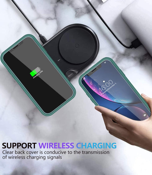 Diverbox iPhone XR Case, Teal, with Tempered Glass Screen Protector, Shockproof & Dropproof Heavy Duty Protection