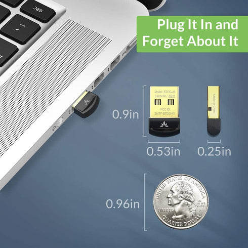 Avantree DG45 USB Bluetooth 5.0 Adapter for PC, Wireless Dongle for Desktop Laptop, Transfer for Headphones Speakers