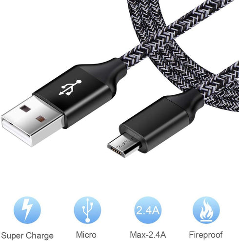 Android Charger, Android Phone Charger Micro USB Charger Cord Fast Charging Cable 6 ft Long with Wall Charger Block Plug for Samsung Galaxy S6 S7 J3 J7 Note 5,LG Stylo 2 3 Plus,Tablet,Kindle Fire