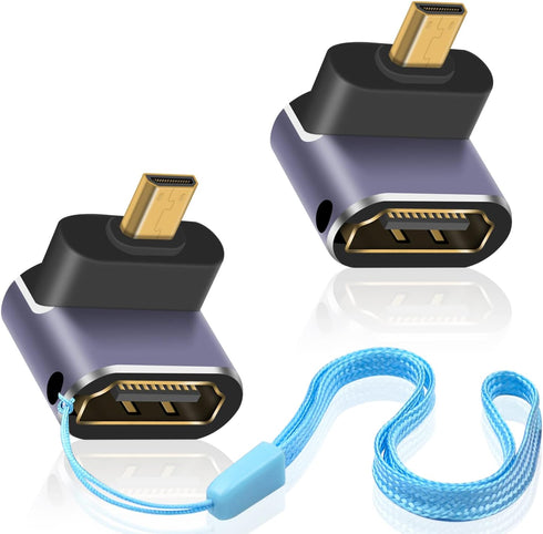 Duttek 8K Down Angle 90 Degree HDMI to Micro HDMI Adapter, Male to