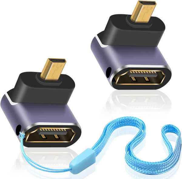 Duttek 8K Down Angle 90 Degree HDMI to Micro HDMI Adapter, Male to