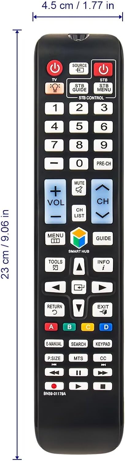 BN59-01179A Remote Replacement for Samsung LED TV UN55H6350AFXZA UN60H6300 UN32H5500AFXZA UN40H5500AF UN75H6350AF