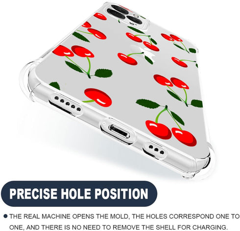 ZHEGAILIAN Case Compatible with iPhone 11 Pro Max, Cherry Pattern Clear Anti-Scratch Shockproof Transparent Soft Cover