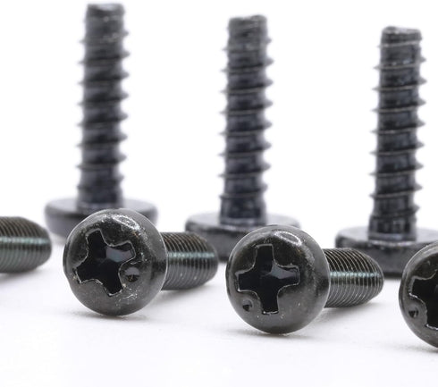 Replacement Screws Pack of 8 - 2 Sets of Metric Screws (Model RS-198452) Pan Head - Philips Drive - Black Plated