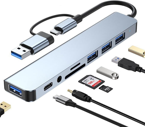 vienon USB C Hub USB Hub 3.0, Aluminum 8 in 1 USB Extender