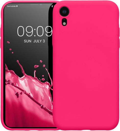 kwmobile Case Compatible with Apple iPhone XR, Slim Protective TPU Silicone Phone Cover - Neon Pink