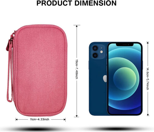 Electronics Organizer Bag Case Pouch, Cable Charger Organizer Case, Travel Shockproof Cord Carrying Case for Earphone,