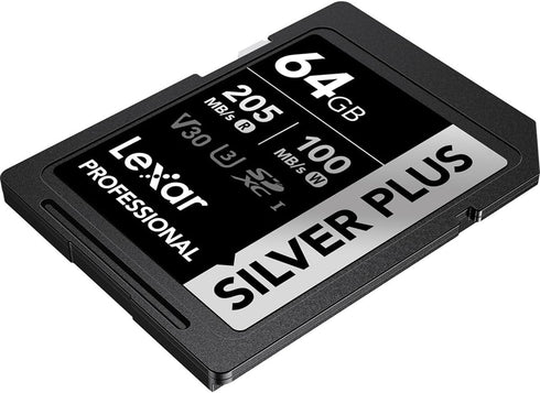 Lexar 64GB Professional Silver Plus SDXC UHS-I Card Memory Card