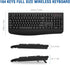 EDJO 2.4G Wireless Keyboard, Ergonomic Full Size Wireless Computer Keyboard with Wrist Rest for Windows, Mac OS