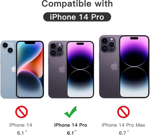 JETech Full Coverage Screen Protector for iPhone 14 Pro 6.1-Inch, Black Edge Tempered Glass Film, Easy Installation