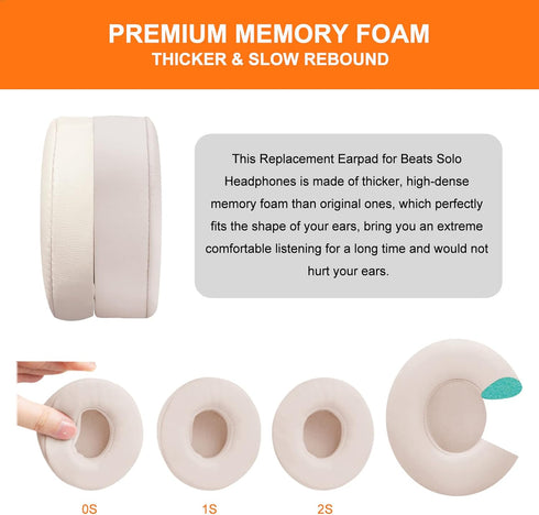 Replacement Ear Pads for Beats Solo 3, GVOEARS Earpad Cushions for Solo 2 3 Wired Wireless Headphones (Light Pink)