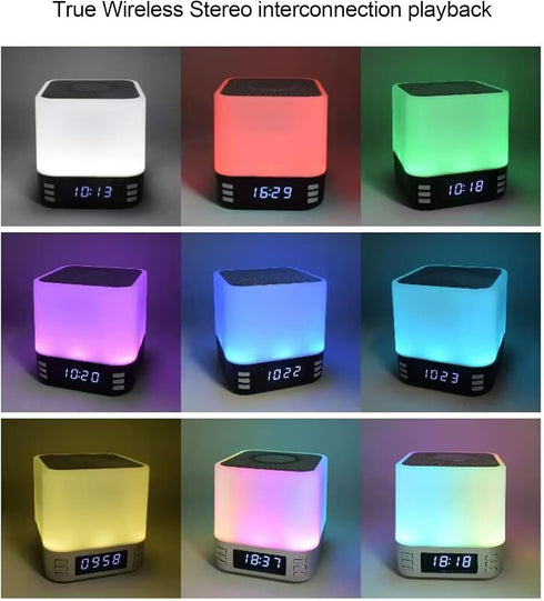 5.3, 15W Zunate Clock Speaker Wireless Charger with Bluetooth Digital Alarm Clock Night Light, White Noise Sleep Sound