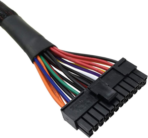 COMeap 24 Pin ATX Cable for Corsair AX Series and Seasonic PSUs, 18 Pin + 10 Pin to 24 Pin ATX PSU Power Adapter Sleeved 24.8-inch(63cm) by COMeap