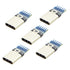cablecc 5set DIY 24pin USB 3.1 Type C USB-C Male Plug Connector SMT Type with 3.5mm SR and Housing Cover, White