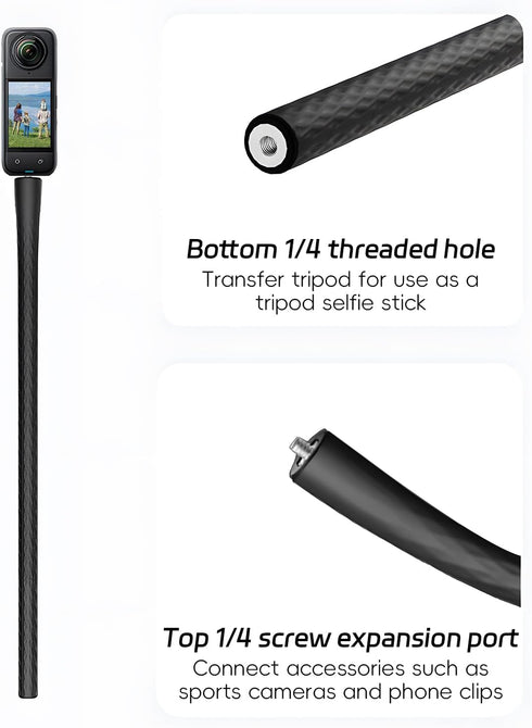 YUNJITONN 20 Inch 1/4 Magnetic Flexible Phone Mount Holder for iPhone and Action Camera, Long Arm Bendable Selfie Stick