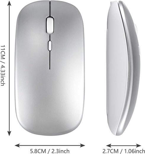 Wireless Bluetooth Mouse for Apple iPad, iPhone, MacBook, Android, Samsung Tablet, Dual-Mode Rechargeable Portable Mice