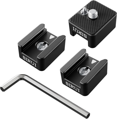 SIRUI 3 Pack Cold Shoe Mount Adapter with 1/4"-20 Thread for Camera Cage, Flash, LED Light, Monitor, Microphone,