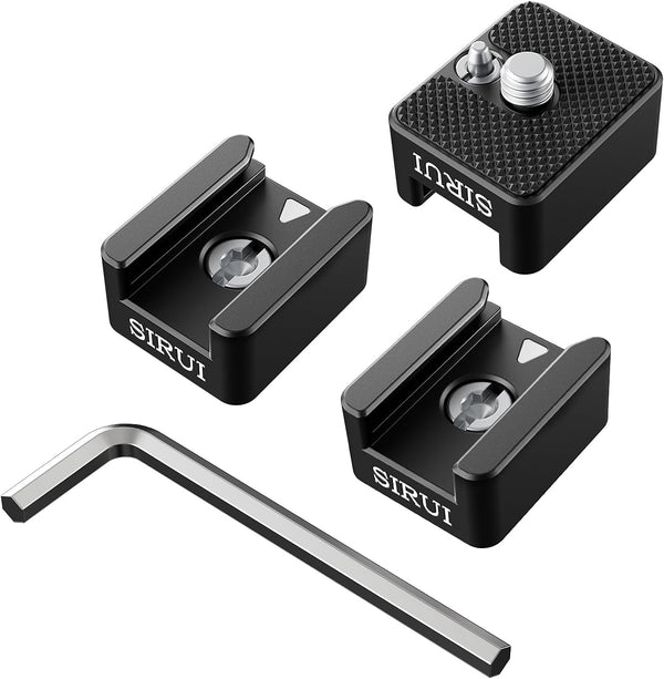 SIRUI 3 Pack Cold Shoe Mount Adapter with 1/4"-20 Thread for Camera Cage, Flash, LED Light, Monitor, Microphone,