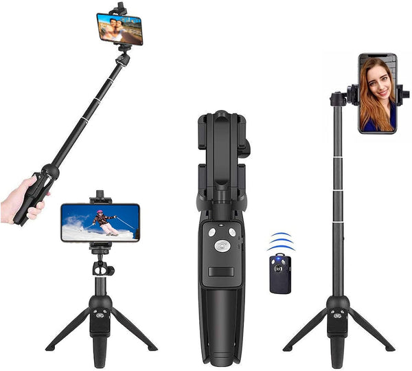 Tripod Monopod Selfie Stick 40 Inch with Wireless Remote Control, Phone Clip Holder for iPhone 15/14/13/12/11 Pro Max,