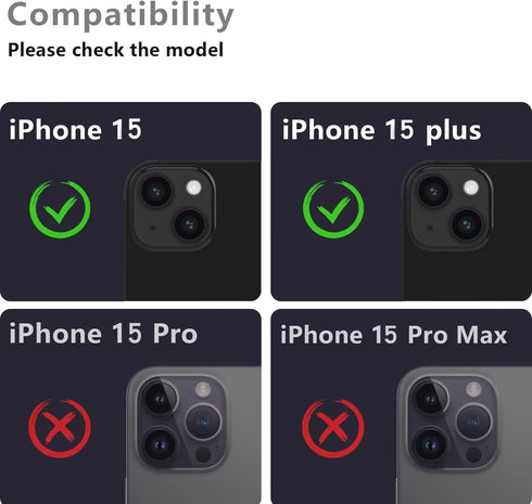 AFARER 2 Pack for iPhone 15/iPhone 15 Plus Camera Lens Protector, Metal Camera Cover with 9H Tempered Glass Screen
