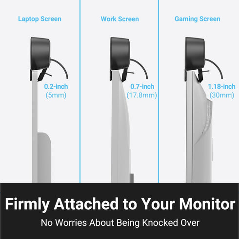 Inwa Computer Speakers for Desktop PC, USB Monitor Speaker Bar with Clip-On, Wired Desk Speakers with HD Stereo Loud