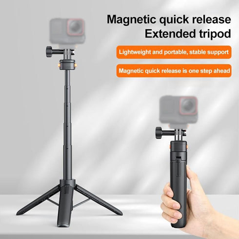 Yunseity 7.5in-20.8in Selfie Stick Tripod for Action Cameras, Extendable Tripod Stand with Magnetic Suction Quick