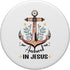 Anchored in Jesus Anchor Women's Nautical Anchor Flower PopSockets Standard PopGrip