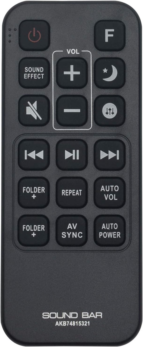 AKB74815321 SoundBar Remote Control for LG SH5, SH5B, SJ5, SJ5B, SJ5Y, SPJ5B-W