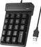 JPHTEK Wired USB Numeric Keypad 19 Key Number Pad Keyboard, Portable Financial Accounting