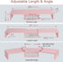 TEAMIX Pink Dual Monitor Stand Riser with Drawer - Adjustable Length and Angle for 2 Laptop/PC/Screen/TV (1 Drawer)