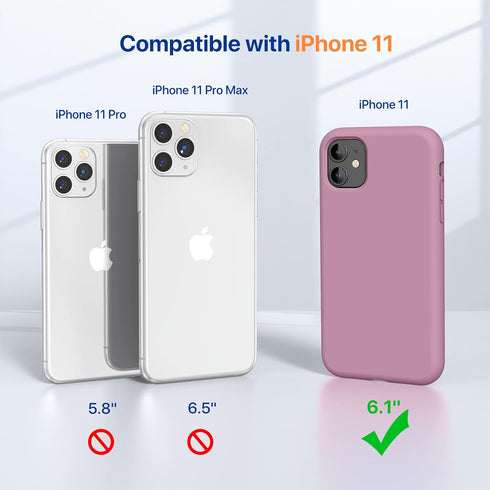 Miracase Liquid Silicone Gel Rubber Case for iPhone 11, Full Body Drop Protection with Screen Protector