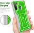 FITO Samsung Galaxy A21 Case, Dual Layer Shockproof Heavy Duty Case with Screen Protector, Built-in Kickstand (Green)