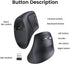UGREEN Vertical Mouse Wireless, Bluetooth 5.0+2.4G Ergonomic Mouse, 5 Buttons, 1000/1600/2000/4000 DPI, Black