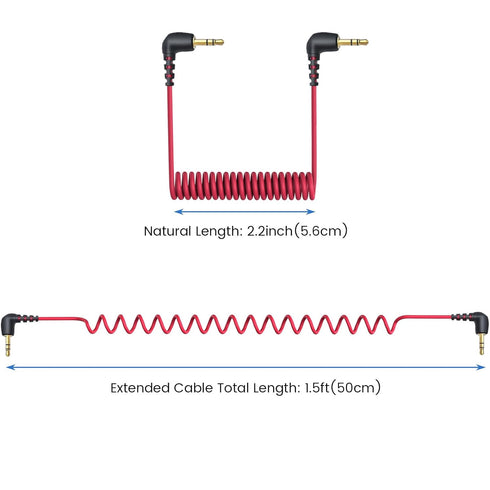 2-Pack 3.5mm 2 2 M1 M2 150 3.5mm Microphone Cable Compatible with Rode Wireless Pro / Wireless Go / DJI Mic
