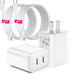 USB C Charger for iPhone 16, 2 Pack 36W PD Dual USB C Port Wall Fast Charger Adapter with 2 Pcs 6 FT Cable
