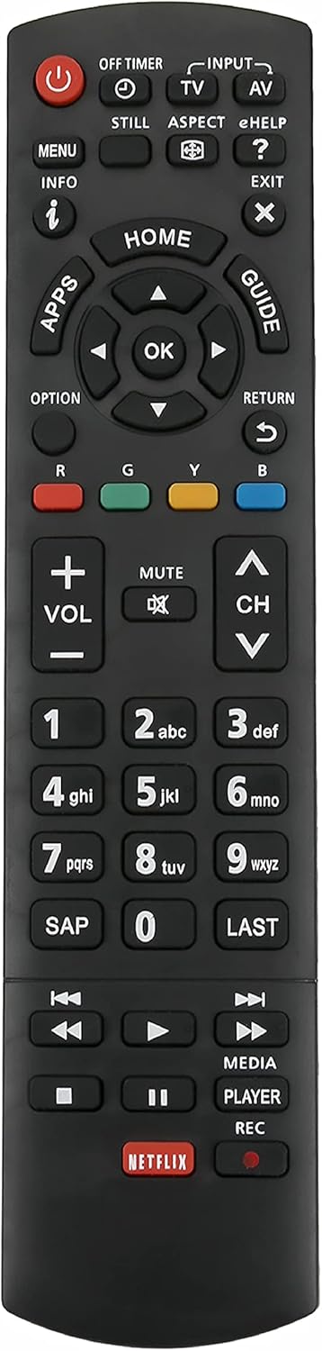 New N2QAYB000835 Remote for PANASONIC TV - Compatible with TC-P55ST60, TC-P50ST60, and more