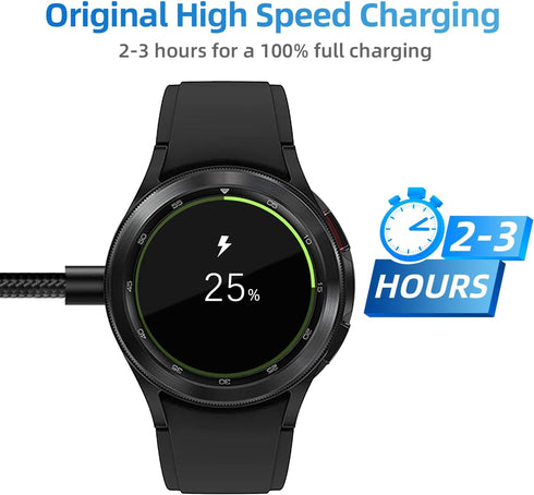 USB C Charger for Samsung Galaxy Watch 6/6 Classic/5/5 Pro/4/4 Classic/3/Active 2, (2 Pack) Upgrade Nylon Charger Cable