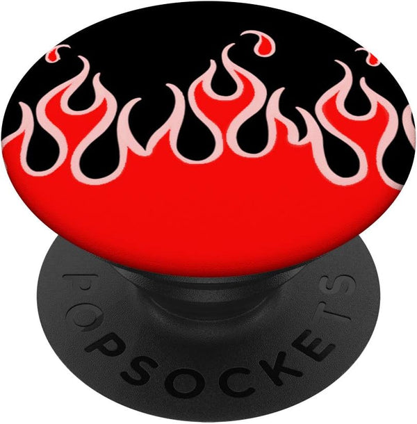 Flames Red Black 90's E-Girl PopSockets PopGrip: Swappable Grip for Phones & Tablets