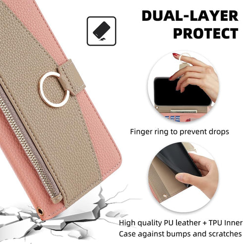 Asuwish iPhone 11 Pro Wallet Case: Pink Flip Cover with Screen Protector, Card Holder, Crossbody Strap & Stand.